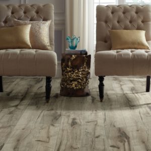 Shaw Floors Repel Room Scene With Golden Hickory Floor Sample On It