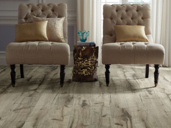 Shaw Floors Repel Room Scene With Golden Hickory Floor Sample On It
