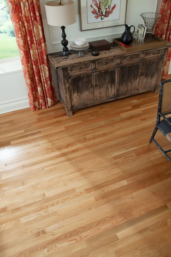 Impressions Flooring Hampton Room Scene With Hampton White Oak Natural Floor Sample On It
